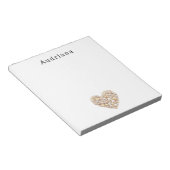 Heart Shape Sea Shells Ocean Beach Personalized  Notitieblok (Schuin)