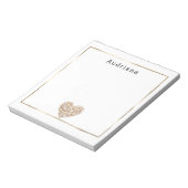 Heart Shape Sea Shells Ocean Beach Personalized  Notitieblok (Linkerzijde)