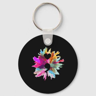 Heart Shape Semicolon Gift Suicide Prevention Awar Sleutelhanger