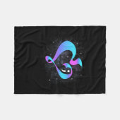 Heart Shape Semicolon - Zelfmoordpreventie Awarene Fleece Deken (Voorkant (Horizontaal))