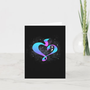 Heart Shape Semicolon - Zelfmoordpreventie Awarene Kaart
