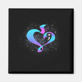 Heart Shape Semicolon - Zelfmoordpreventie Awarene Magneet (Voorkant)