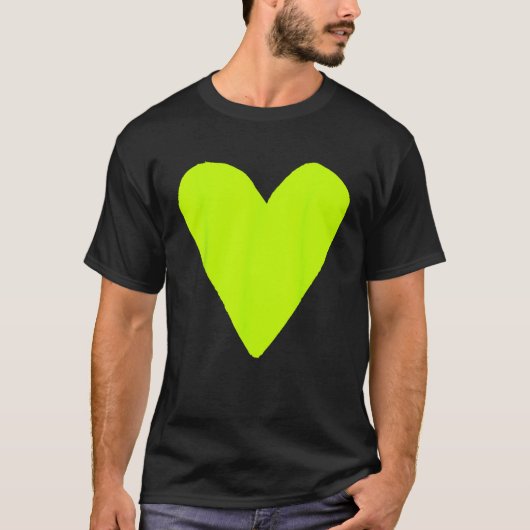 Heart Shape Symbol Love Kindness Peace Lime T-shirt (Voorkant)