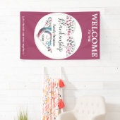 Heart Shape Tree Family Reunion verticale Sjabloon Spandoek (Insitu)