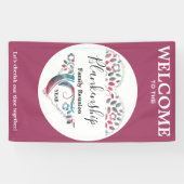 Heart Shape Tree Family Reunion verticale Sjabloon Spandoek (Horizontaal)