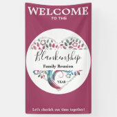 Heart Shape Tree Family Reunion verticale Sjabloon Spandoek (Verticaal)