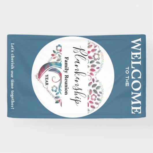 Heart Shape Tree Family Reunion verticale Sjabloon Spandoek (Horizontaal)