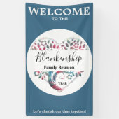 Heart Shape Tree Family Reunion verticale Sjabloon Spandoek (Verticaal)