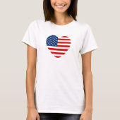 Heart Shape US Flag Gepersonaliseerd T-shirt (Voorkant)