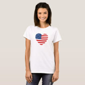Heart Shape US Flag Gepersonaliseerd T-shirt (Voorkant volledig)