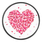Heart Shape Valentijnsdag Love Gift Hockey Puck (Voorkant)