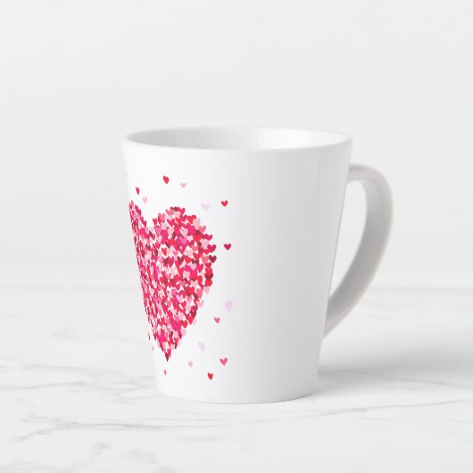 Heart Shape Valentijnsdag Love Gift Latte Mok (Rechterhoek)