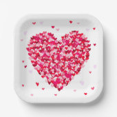 Heart Shape Valentijnsdag Love Gift Papieren Bordje (Voorkant)