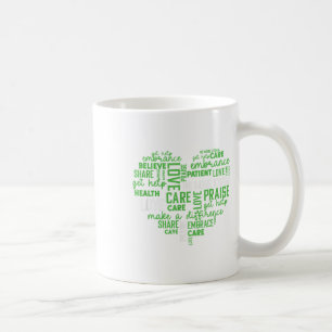 Heart Shape Word Cloud Mental Heal _ Geestelijke G Koffiemok
