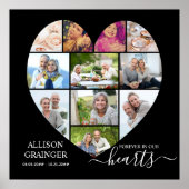 Heart Shaped 11 Photo Collage Funeral Service Poster (Voorkant)