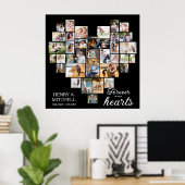 Heart Shaped 36 Photo Collage Funeral Square Poster (Thuiskantoor)