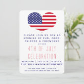 Heart Shaped American Flag | 4 juli Kaart (Staand voorkant)