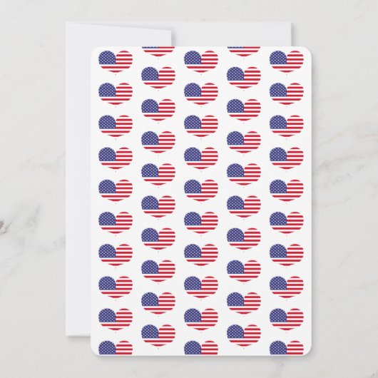 Heart Shaped American Flag | 4 juli Kaart (Achterkant)