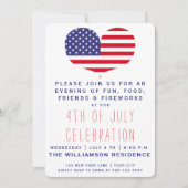 Heart Shaped American Flag | 4 juli Kaart (Voorkant)
