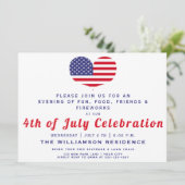 Heart Shaped American Flag | 4 juli Kaart (Staand voorkant)