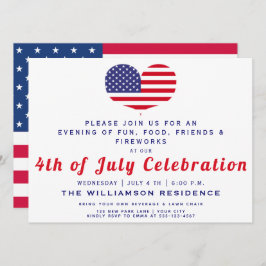 Heart Shaped American Flag | 4 juli Kaart