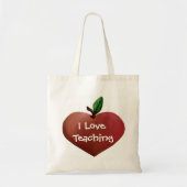 Heart Shaped Apple Teacher's canvas tas (Voorkant)
