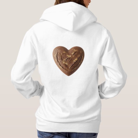 Heart-Shaped Artisan Sourdough with Smiley Face Hoodie (Achterkant)