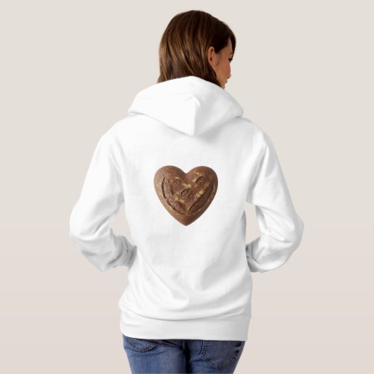Heart-Shaped Artisan Sourdough with Smiley Face Hoodie (Achterkant volledig)
