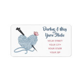 Heart Shaped Ball in Yarn - Persoonlijk adres Etiket (Voorkant)