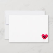 Heart Shaped Balloon With Dog Paw Print Blank Notitiekaartje (Voorkant)