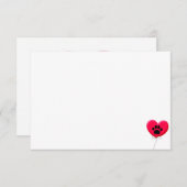 Heart Shaped Balloon With Dog Paw Print Blank Notitiekaartje (Voorkant / Achterkant)