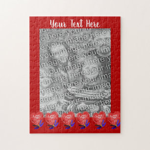 Heart Shaped Balloons Love Photo Lijst Sjabloon Legpuzzel
