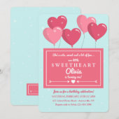 Heart Shaped Balloons Uitnodiging (Voorkant / Achterkant)