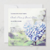 Heart-Shaped Blue Hydrangea Wedding Invitation Kaart (Voorkant)
