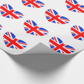 Heart Shaped British Flag Cadeaupapier (Hoek)