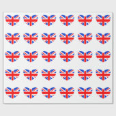 Heart Shaped British Flag Cadeaupapier (Vlak)