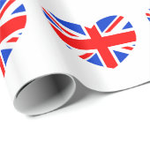 Heart Shaped British Flag Cadeaupapier (Rol Hoek)