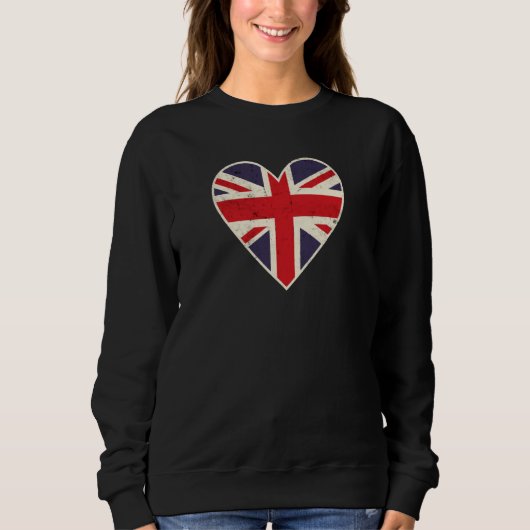 Heart Shaped British Union Jack Flag Trui (Voorkant)