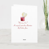 heart shaped burning flame with love verse feestdagen kaart (Achterkant)