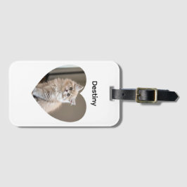 Heart-Shaped Cat Design Bagagelabel