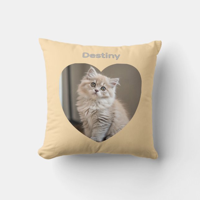 Heart-Shaped Cat Design Kussen (Voorkant)
