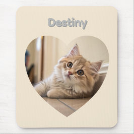 Heart-Shaped Cat Design Muismat