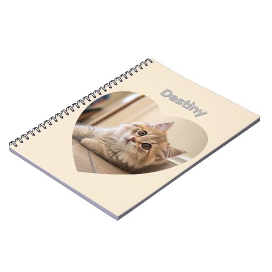 Heart-Shaped Cat Design Notitieboek (Linkerzijde)