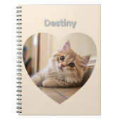 Heart-Shaped Cat Design Notitieboek (Voorkant)
