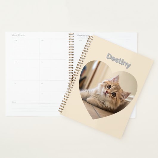 Heart-Shaped Cat Design Planner (Display)