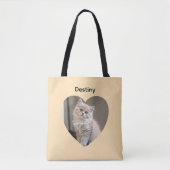 Heart-Shaped Cat Design Tote Bag (Voorkant)