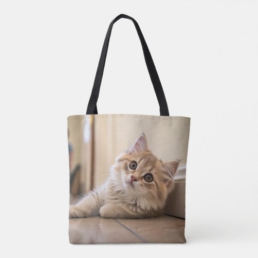 Heart-Shaped Cat Design Tote Bag (Achterkant)