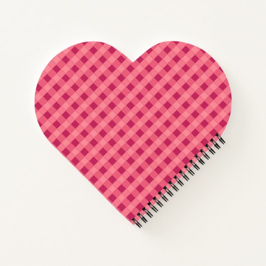 Heart Shaped Checked Tablecloth Pattern Notitieboek (Achterkant)