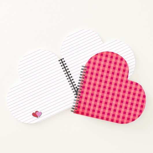 Heart Shaped Checked Tablecloth Pattern Notitieboek (Binnen)