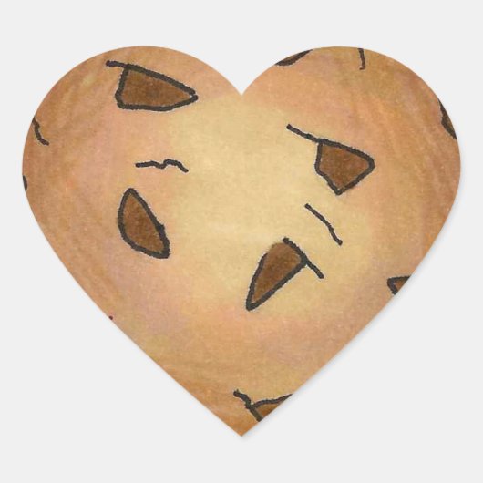Heart-Shaped Chocolate Chip Cookie Foodie Hart Sticker (Voorkant)
